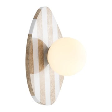 Tivoli 12" Modern Minimalist 1-Light Ovoid Travertine LED Wall Sconce